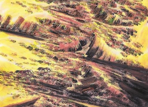 戈壁高原〔中国画〕