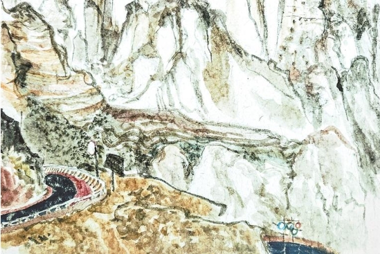 黄河石林写生〔中国画〕